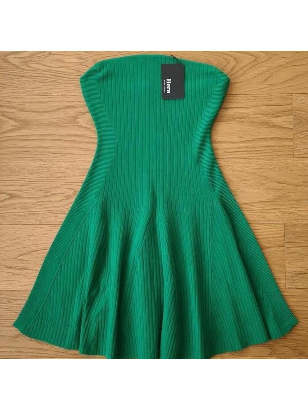 💚 Strapless Ribbed Green Mini Dress – Size M (NWT) 💚